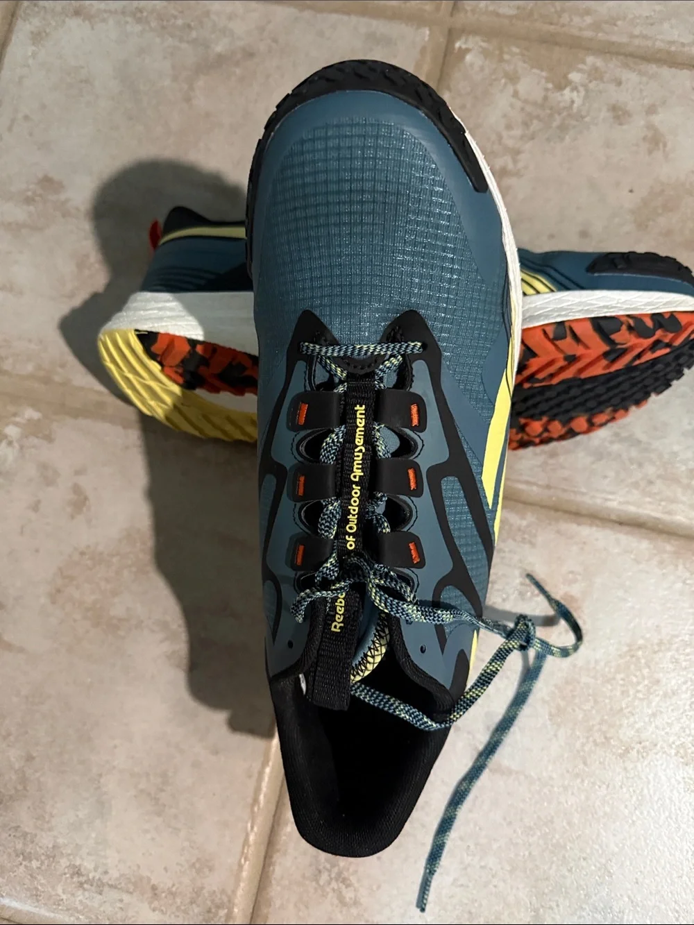 Men's Reebok Performance steel toe  Shoes - Blue with Yellow Accents